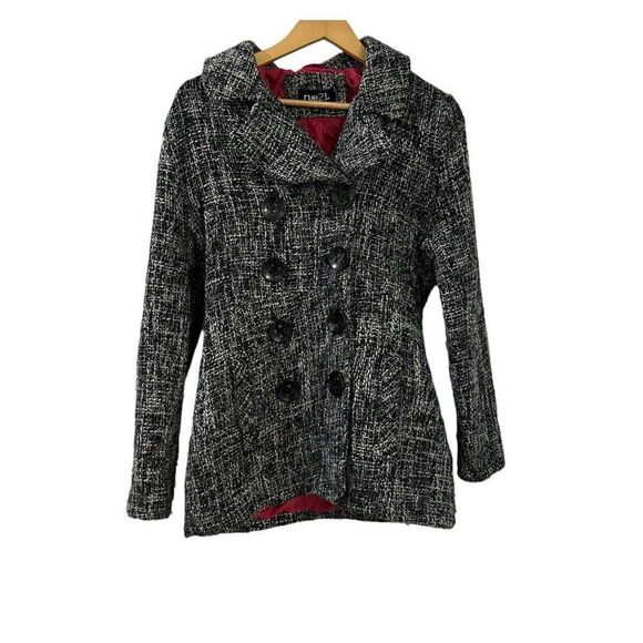 Rue 21 Juniors PeaCoat Sz M Gray Winter Outer Wear Fully Lined - Picture 1 of 6